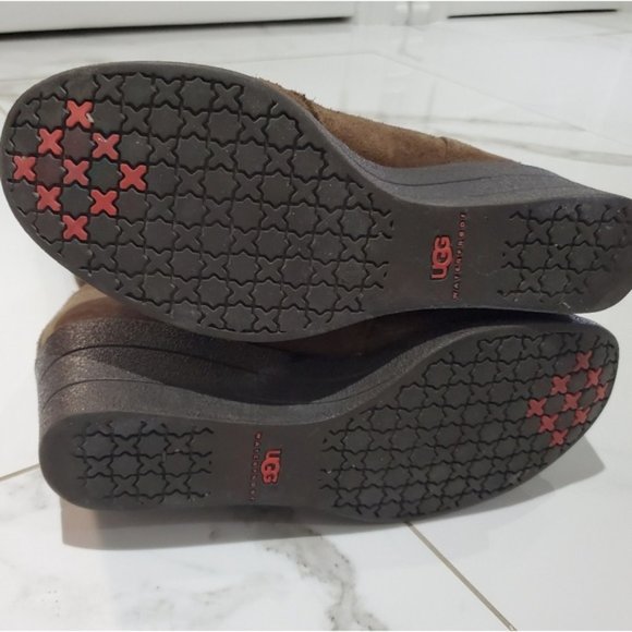 UGG "ZEA" Wedge Suede Leather Waterproof Ankle Boots - Picture 16 of 17